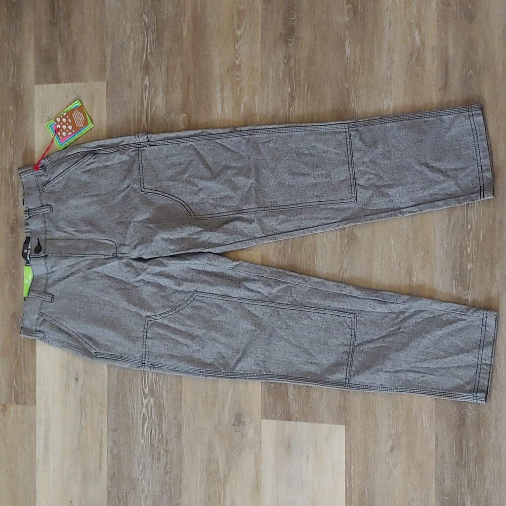 NWT Houston White Straight Leg Carpenter Pants Black Grey Size S
